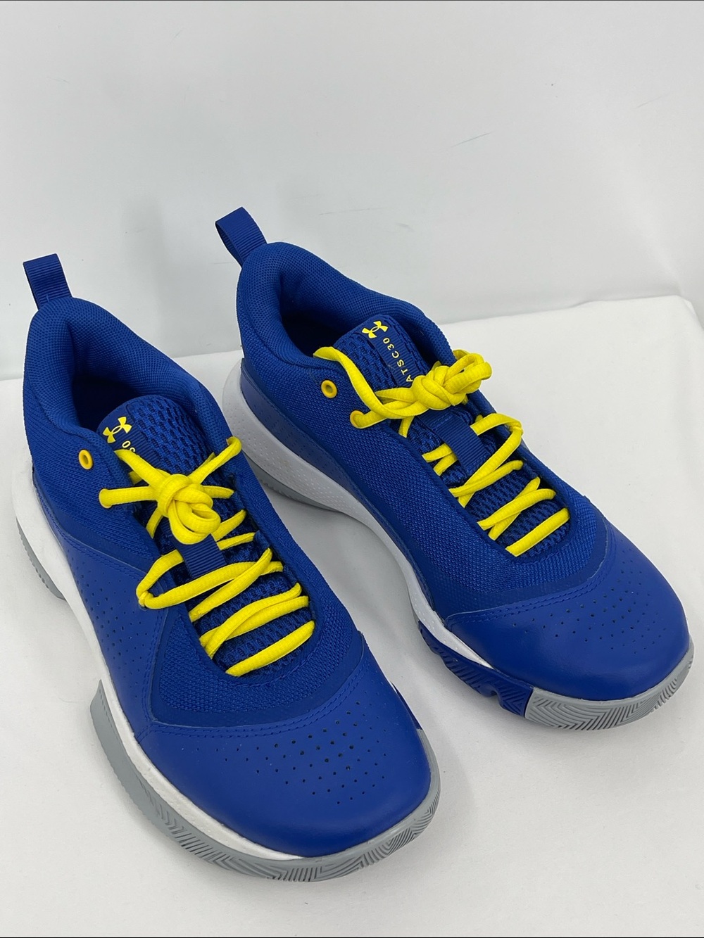 Under Armour Kids Blue Athletic Sneakers with Yellow Laces YOUTH 7